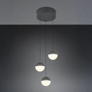 LED-Hängeleuchte Senta, anthrazit, Ø 25 cm, 3.000 K 3-flg.
