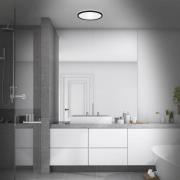 LED-Bad-Deckenleuchte Slim Drip, schwarz, Ø 29 cm, IP44