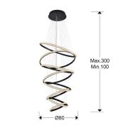 LED-Hängeleuchte Ring, schwarz, dimmbar, 8-flammig