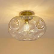 Lindby Deckenleuchte Lelia, amber, Glas, Ø 35 cm