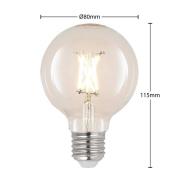 LED-Leuchtmittel G80 E27, 4W, 2.700K, Filament, klar dimmbar