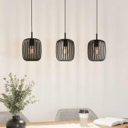 Hängeleuchte Romazzina, schwarz, Länge 90 cm, 3-flg., Metall