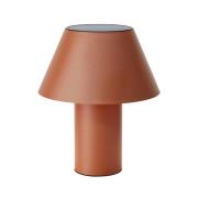 LED-Solar-Tischleuchte Vivo, braun, IP44, Höhe 30 cm, dim.