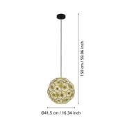 Hängeleuchte Skoura, messingfarben, Ø 41 cm, Stahl, E27