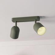 Deckenstrahler Tilston, dunkelgrün, Länge 28 cm 2-flg. Stahl