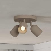 Deckenstrahler Tilston, beige, Ø 25 cm, 3-flammig, Stahl