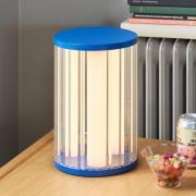 LED-Tischlampe Aru, blau/klar, Höhe 30 cm, Glas/Eisen