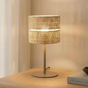 Tischleuchte Calma, beige, Bast, Höhe 38 cm, E27