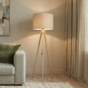 Stehleuchte Grand, beige/kiefer, Höhe 145 cm, E27