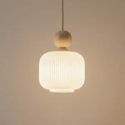 Pendelleuchte Ballo, 1-flammig, weiß, Glas, Ø 15 cm, E14