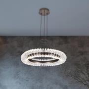 LED-Hängelampe Alba grau gebürstet/klar Ø 60 cm Metall/Acryl