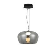 LED-Hängelampe Nadia, Ø 16 cm, rauchgrau, Glas