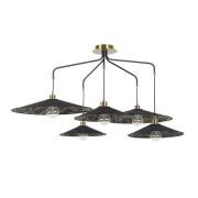 MARKET SET Hängeleuchte Gatsby, schwarz kumo, 5-flammig, E27