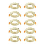 Prios Deckeneinbauleuchte Fibur, gold, Zink, Ø 8,2 cm, 10er