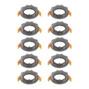 Prios Deckeneinbauleuchte Fibur, dunkelgrau, Ø8cm, 10er-Set