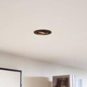 Prios Deckeneinbauleuchte Fibur, bronze, Zink, Ø 8,2 cm, 3er