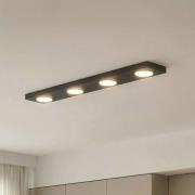 Deckenlampe Hero, schwarz, 4-fl., 75 x 12 cm, Metall, GX53