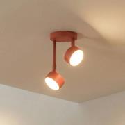 Deckenstrahler Nemo, 2-fl., rot, beweglich, GX53