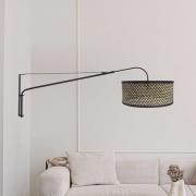 Wandleuchte Elegant Classy, schwarz/Geflecht schwarz-holz