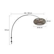Wandlampe Sparkled Light 4405ZW, schwarz/Bambus schwarz, E27