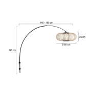 Wandleuchte Sparkled Light 4408ZW schwarz/Bambus natur, E27