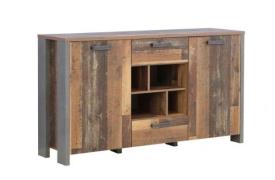 Sideboard 2-trg CLIF von Forte Old-Wood Vintage / Beton