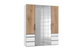 Kleiderschrank 200 cm breit mit Spiegel LEVEL36 A von WIMEX Braun