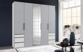 Drehtürenschrank 250 cm mit Spiegel LEVEL36 A von WIMEX Hellgrau