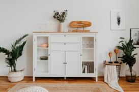Highboard BERGEN 52 von Finori Weiß / Artisan Oak