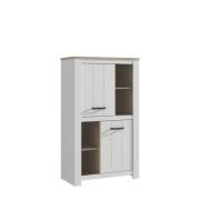 Highboard ELARA von Forte Weiß matt / Bianco Eiche