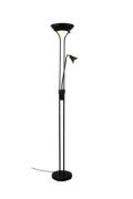 Stehleuchte 2xE27 1XE14 Metall Schwarz Matt / Glas Frost Ø ca. 28 cm c...