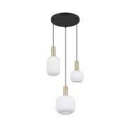 Pendelleuchte 3xE27  Matt / Messing / Glas opal 1 Stück Glas / Metall ...