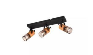 Spot 3xE14 Holz / Metall 1 Stück Schwarz, Hellbraun