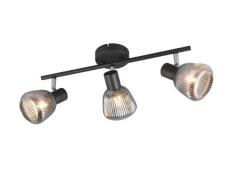 Spot 3x E14  Matt / Chrom bedampft 1 Stück Metall / Glas Schwarz