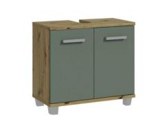 Waschbeckenunterschrank 2-trg Salbei / Artisan Eiche