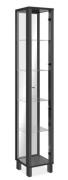 Vitrine 1-trg. inkl. Spiegerückwand Schwarz