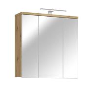 Bad-Spiegelschrank 3-trg VERIS von Forte Weiß / Artisan Oak