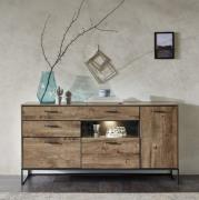 Sideboard 175cm MANHATTAN von Wohn-Concept Haveleiche Cognac / Metallg...