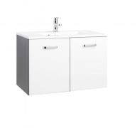 Waschtisch 80 2-trg Bologna von Held Möbel Weiß Hgl / Graphit