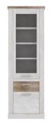 Vitrine mit Glastür DURO von Forte Pinia Weiß / Eiche Antik
