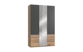 Drehtürenschrank 3trg mit 1 Spiegel LEVEL36 A von WIMEX Grau