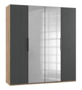 Kleiderschrank 2m breit mit Spiegel LEVEL36 A Grau