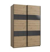 Schwebetürenschrank 2-türig mit Glaselementen Breite ca. 135 cm ALTONA...