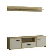 TV-Lowboard und Wandboard ca.160x170x40 cm Artisan / Kaschmir
