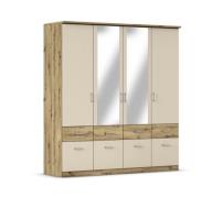 Drehtürenschrank 4-trg. ca. 181x199x58 cm Artisan / Champagner