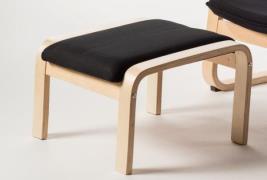 Hocker Bezug schwarz Birke Schichtholz