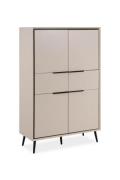 Highboard inkl. 4 Türen Sand / Schwarz
