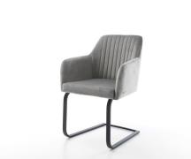 Freischwinger Greg-Flex Samt Grau Freischwinger flach Schwarz Taschenf...