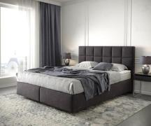 Boxspringbett Dream-Fine 160x200 cm Mikrofaser Schwarz mit Matratze un...