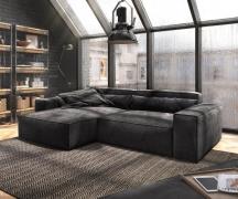 Ecksofa Sirpio XL 270x170 cm Mikrofaser Schwarz Recamiere variabel mit...